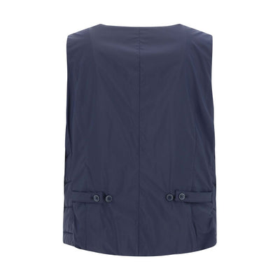 Herno Blue Polyamide Sleveless Jacket