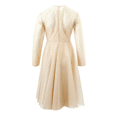 Lardini Beige Cotton Cocktail Dress
