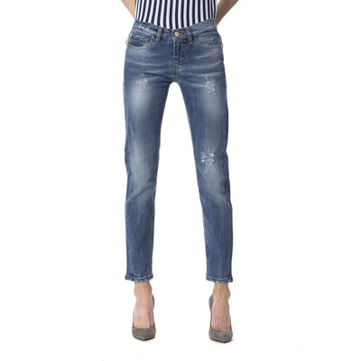 Frankie Morello Blaue Jeans für Damen aus anderen Fasern