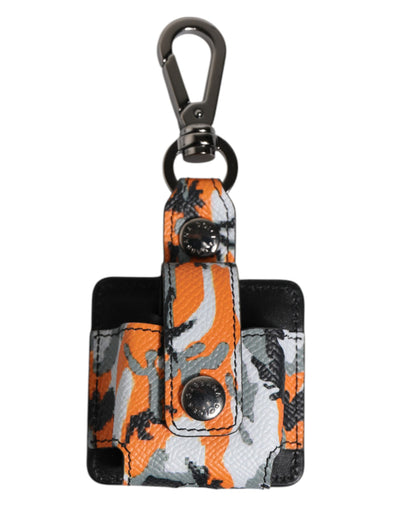 Dolce & Gabbana – Airpods-Hülle aus mehrfarbigem Camouflage-Leder