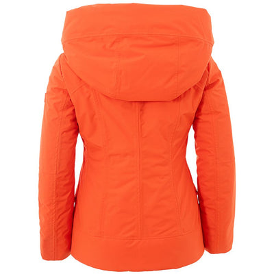 Peuterey orangefarbene Polyester-Jacke in voller Länge