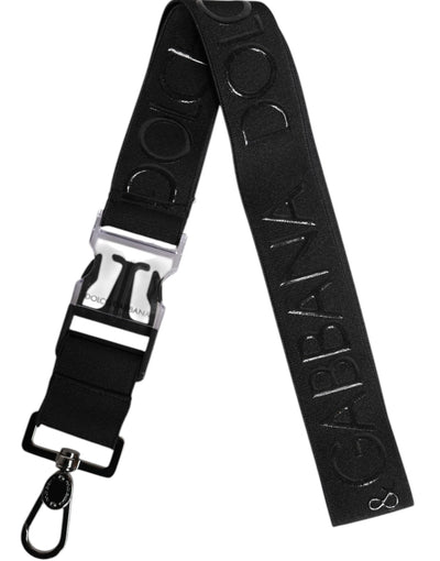 Dolce & Gabbana – Schlüsselanhänger mit DG-Logo aus gummiertem Stretch-Polyester in Schwarz
