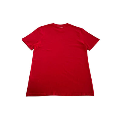 Trussardi Beachwear Rotes Herren-T-Shirt aus Baumwolle