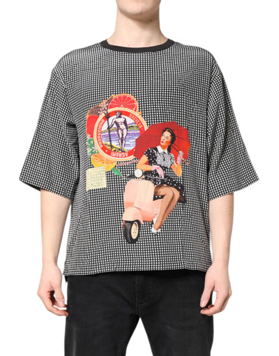 Dolce & Gabbana – Schwarzes, kurzärmliges T-Shirt mit Grafikdruck