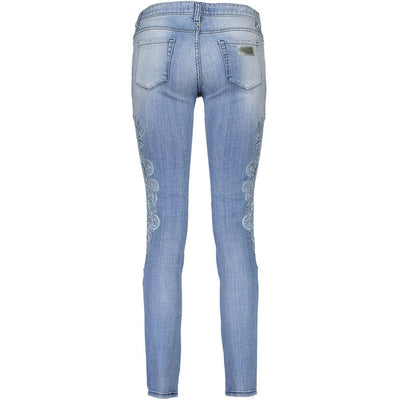 Jean femme Just Cavalli en coton bleu clair
