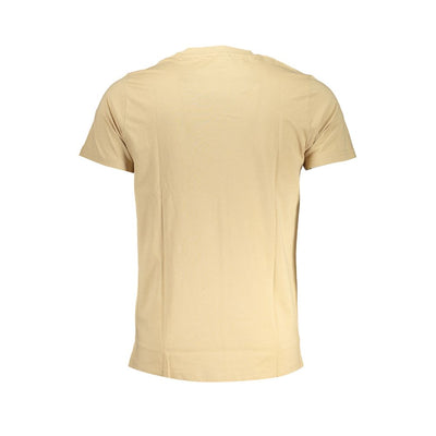 Cavalli Class Beige Cotton Men T-Shirt