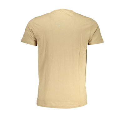 Cavalli Class Beige Cotton Men T-Shirt