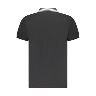 Cavalli Class Black Cotton Men Polo Shirt