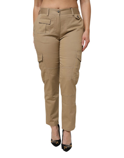 Dolce & Gabbana – Cargo-Schmal zulaufende Hose aus brauner Baumwolle