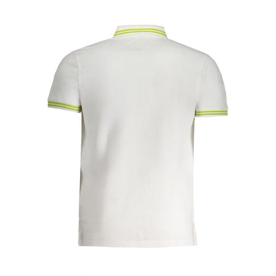 Cavalli Class White Cotton Men Polo Shirt