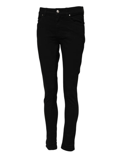Dolce & Gabbana – Schwarze Skinny-Jeans aus Baumwolle mit mittlerer Taille