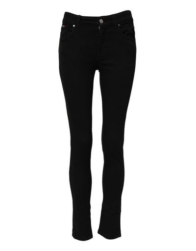 Dolce & Gabbana – Schwarze Skinny-Jeans aus Baumwoll-Denim mit mittlerer Taille