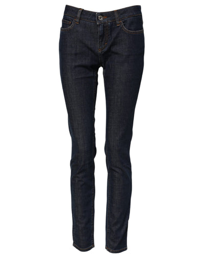 Dolce & Gabbana – Blaue Skinny-Jeans aus Baumwolldenim mit mittlerer Taille