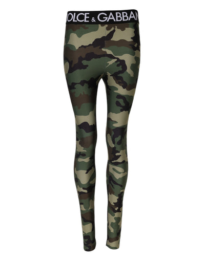 Dolce & Gabbana Leggings mit mehrfarbiger Camouflage-DG-Taille