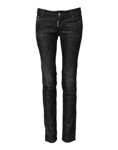 Dsquared² – Schwarze Skinny-Jeans aus Baumwolle mit niedriger Taille
