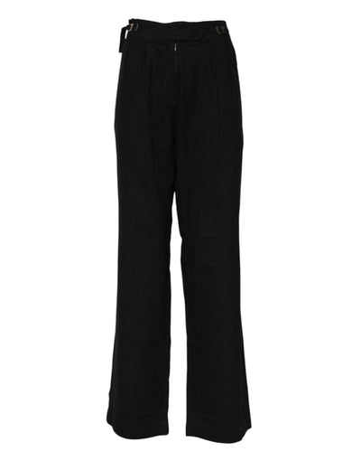 Ermanno Scervino – Schwarze Hose mit gerader Passform und hoher Taille