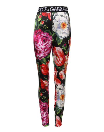 Dolce & Gabbana – Leggings mit mehrfarbigem Blumenmuster und Stretchbund