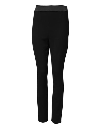 Dolce & Gabbana Schwarze Wollleggings mit Stretch