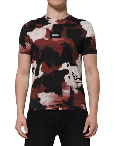 Dolce & Gabbana Mehrfarbiges Camouflage-T-Shirt für Herren mit Rundhalsausschnitt