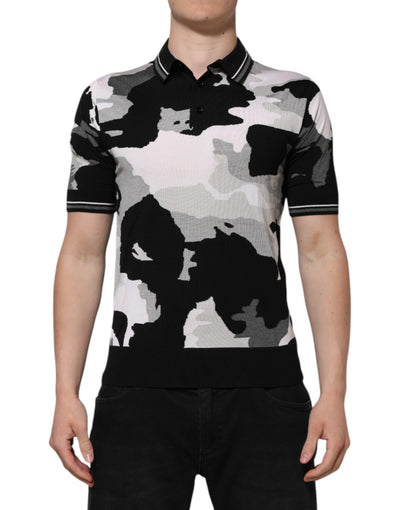 Dolce & Gabbana – Mehrfarbiges Poloshirt mit Camouflage-Kragen