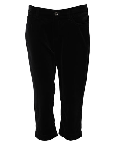 Dolce & Gabbana – Schwarze Skinny-Capri-Cropped-Jeans aus Baumwolle