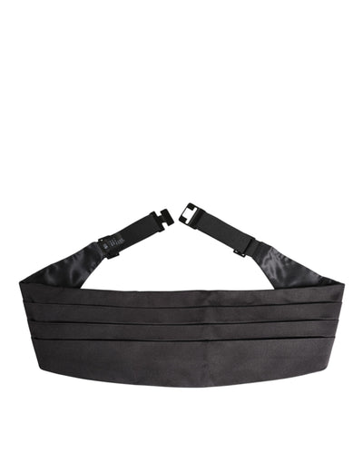 Dolce & Gabbana Schwarzer Herrengürtel aus 100 % Seide, breiter Taillen-Kummerbund