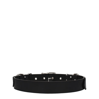 Moschino Black Leather Belt