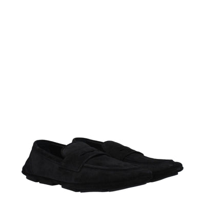 Dolce & Gabbana Black Leather Slip-On Loafers