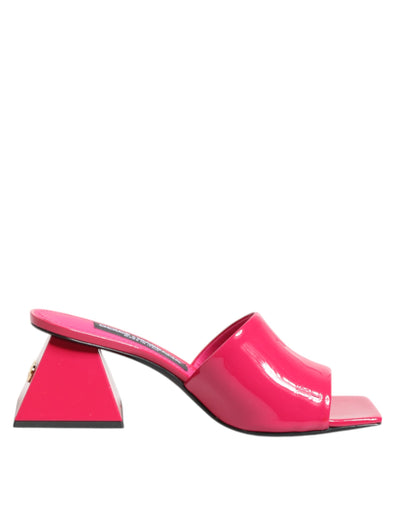 Dolce & Gabbana Pink Open Toe Block Heel Mules Sandals Shoes