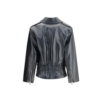 Alessandra Rich Schwarze Leder-Bikerjacke