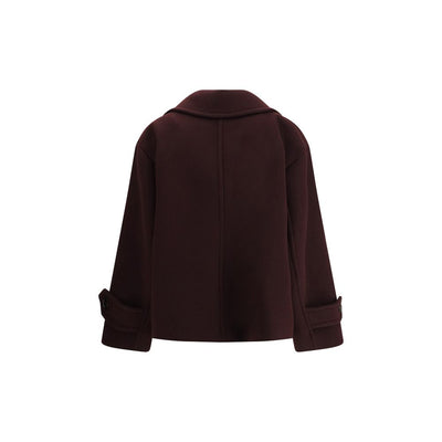 Chloé Bordeaux Fleece Wool Coat