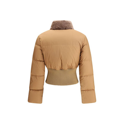 Fendi braune Polyester-Jacke in voller Länge