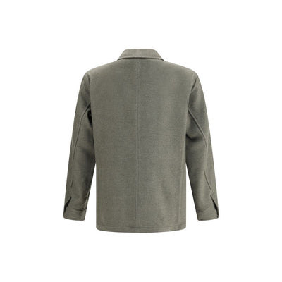 Finamore grüner Fleece-Wollmantel