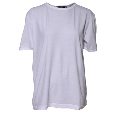 Dolce & Gabbana White Cotton Crew Neck Short Sleeves T-shirt