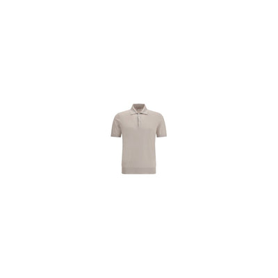 Brunello Cucinelli Beige Cotton Polo Shirt