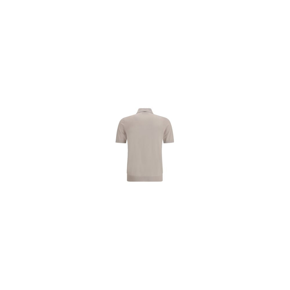 Brunello Cucinelli Beige Cotton Polo Shirt