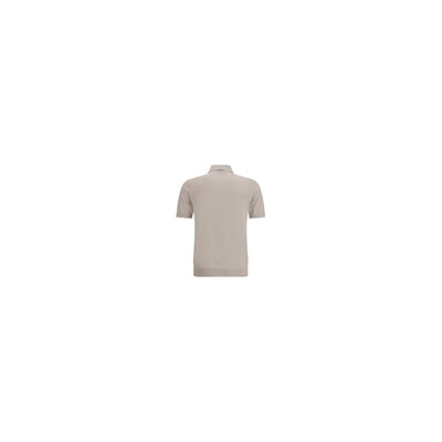 Brunello Cucinelli Beige Cotton Polo Shirt