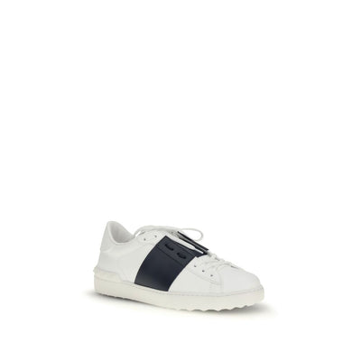 Valentino Garavani Black Calf Leather Bos Taurus Low Top Sneakers
