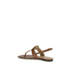 Valentino Garavani Brown Calf Leather Bos Taurus Flat Sandals