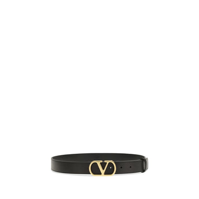 Valentino Garavani Black Calf Leather Bos Taurus Belt