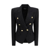 Balmain Black Wool Jackets And Coat