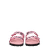 Palm Angels Pink Leather Slippers