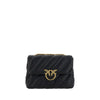 PINKO Black Calf Leather Bos Taurus Shoulder Bag