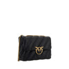 PINKO Black Calf Leather Bos Taurus Shoulder Bag