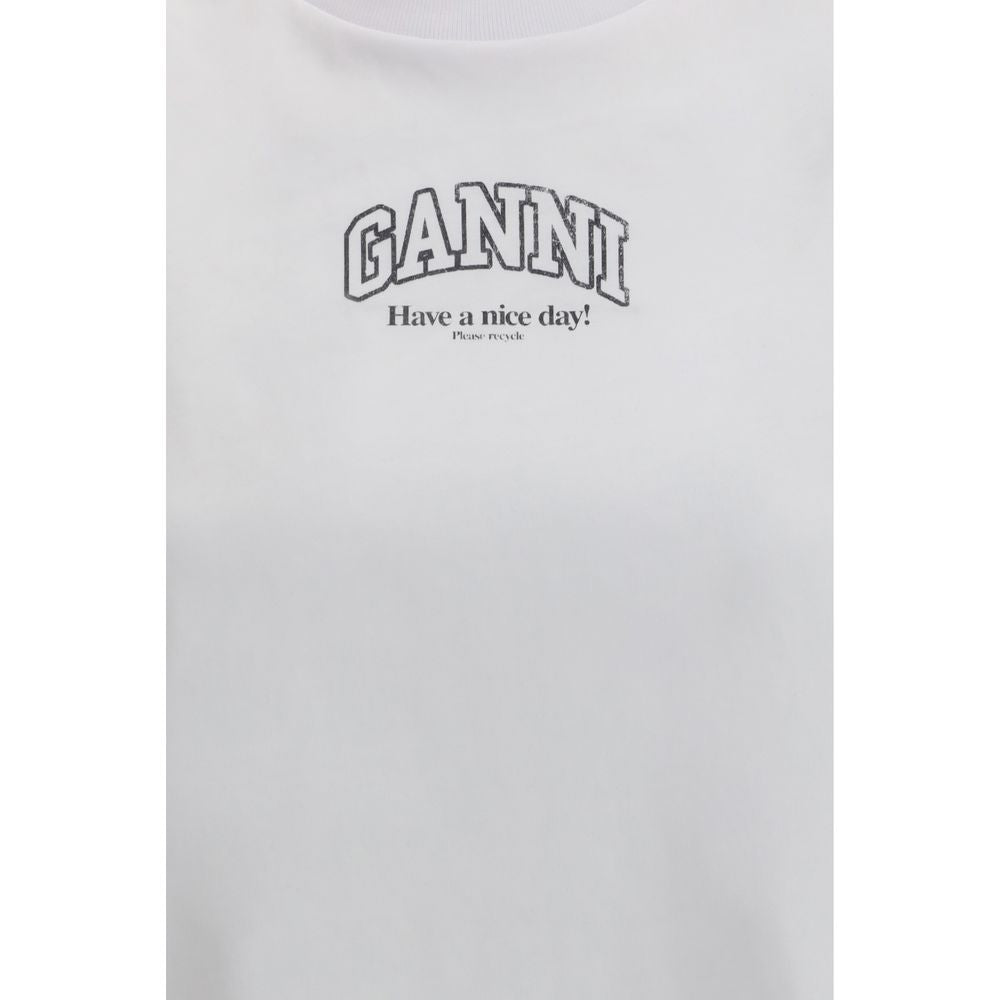 Ganni White Cotton T-Shirt