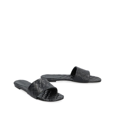 Bottega Veneta Black Lamb Leather Mules