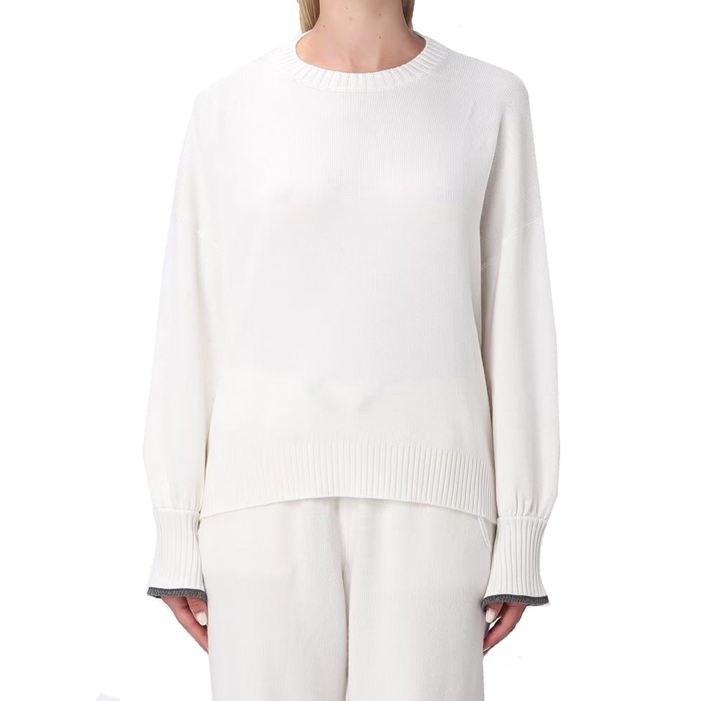 Brunello Cucinelli White Cashmere Cashmere Sweater