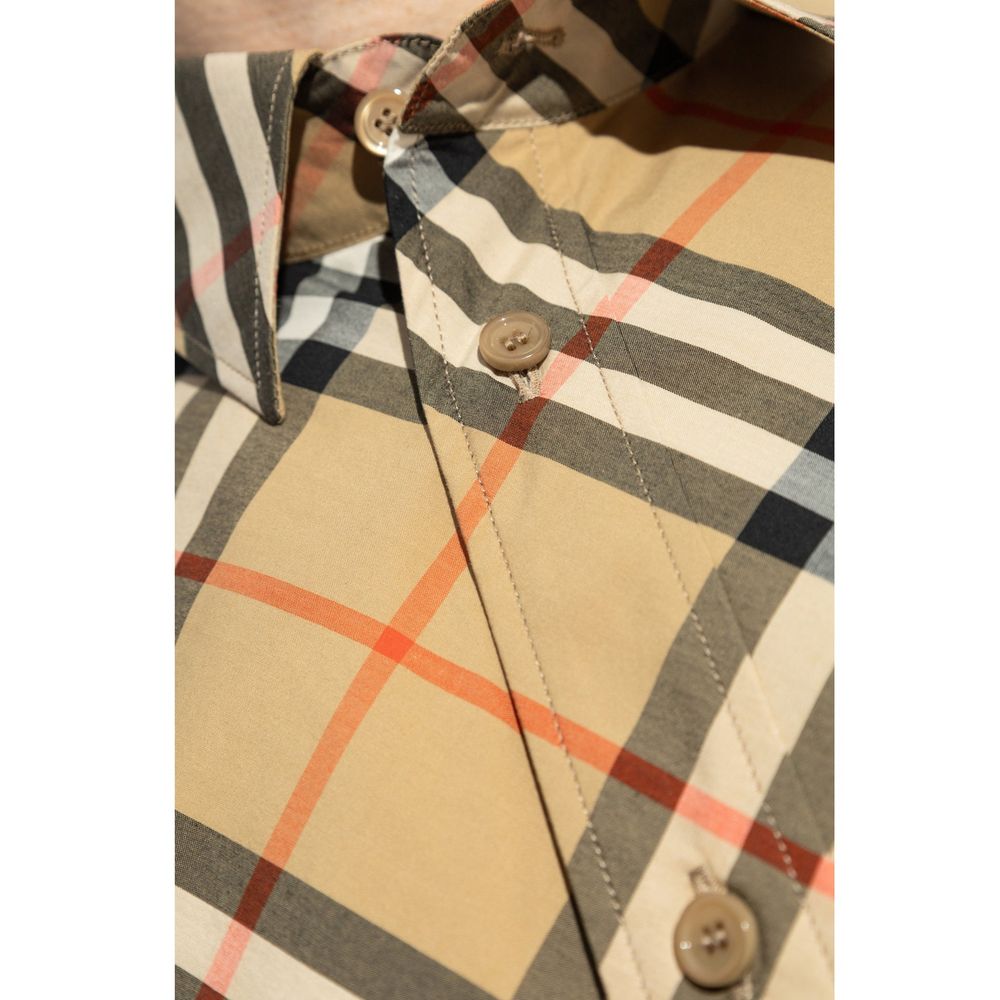 Burberry Brown Cotton Pattern Shirt