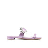 Manolo Blahnik Purple Silk Flat Sandals