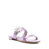 Manolo Blahnik Purple Silk Flat Sandals